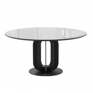 Стол круглый Castro 120, керамика глянцевая, белая