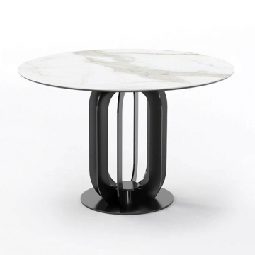 Стол круглый Castro 120, керамика матовая, белая