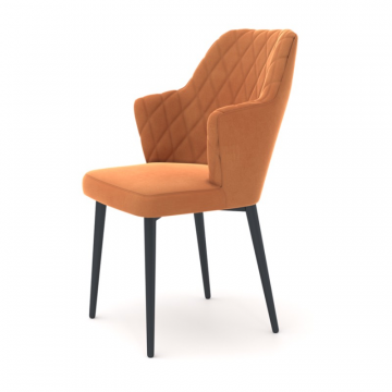 Стул с подлокотниками Hunt ромб, велюр Frost fox / чёрный конус