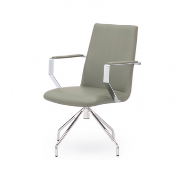 Кресло Hugo с низкой спинкой на опоре типа «паук»