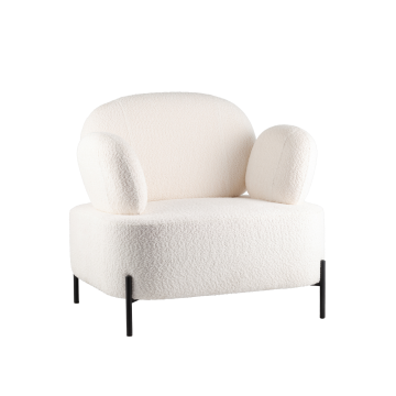 Кресло Кэнди ткань букле белый
