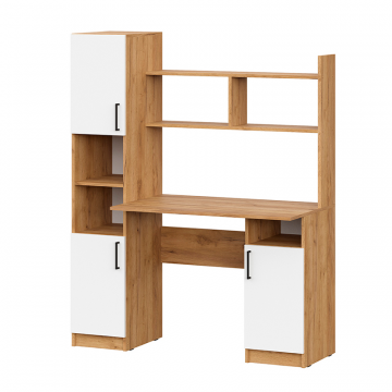 Стол компьютерный СТК 13, Дуб Золотой, Белый