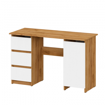 Стол письменный 120 см Денвер, Дуб золотой, белый шагрень