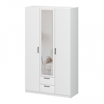 Шкаф трехстворчатый Бали, Белый шагрень