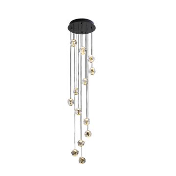 Люстра Zaria 13L черный/золотой/прозрачный D60 DIM