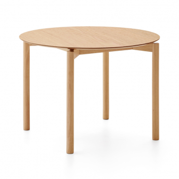 Круглый стол Indara из шпона и каучукового дерева с натуральной отделкой Ø100 