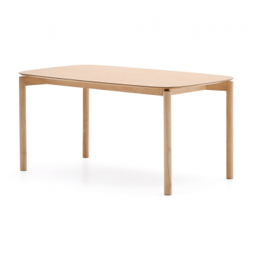 Стол Indara из шпона и каучукового дерева с натуральной отделкой 140 х 90