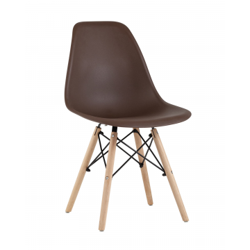 Стул Eames Style DSW коричневый (разборный каркас)
