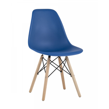 Стул Eames Style DSW синий (разборный каркас)