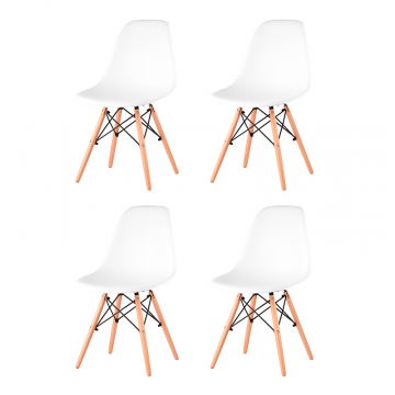Комплект стульев Eames Style DSW белый x4 (разборный каркас)