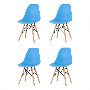 Комплект стульев Eames Style DSW голубой x4 (разборный каркас)