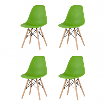 Комплект стульев Eames Style DSW зеленый x4 (разборный каркас)