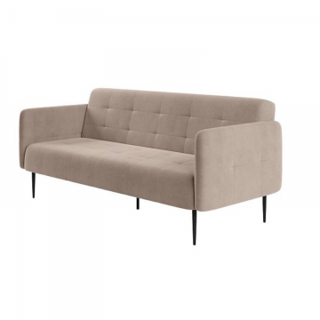 Monaco диван-кровать прямой с подлокотниками, трехместный, бархат пепельно-бежевый 25