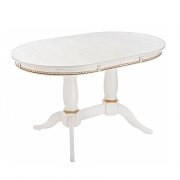 Деревянный стол Кантри 120 молочный / золотая патина