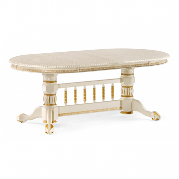 Деревянный стол Кантри крем с золотой патиной