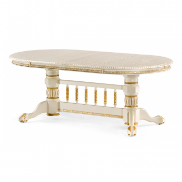 Деревянный стол Кантри крем с золотой патиной