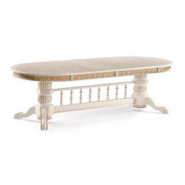 Деревянный стол Кассиль крем / золотая патина