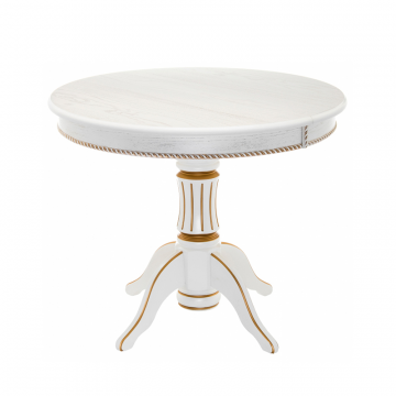 Деревянный стол Павия 100 молочный / золотая патина