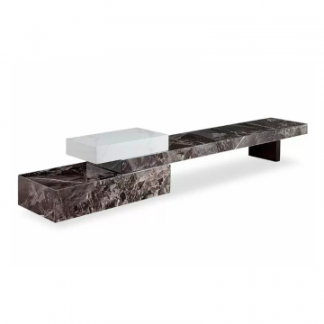 ТВ Тумба Gabrielle (Композиция №2), черный камень/белый камень