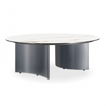 Стол журнальный Storm (100), белый камень/сталь