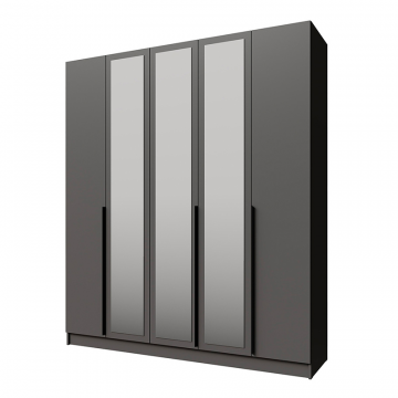 Распашной шкаф с зеркалом Мадрид 2.0, Графит серый
