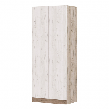 Шкаф для одежды и белья Руэлла, Дуб крафт серый, Дуб крафт белый