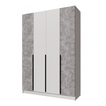 Распашной шкаф Мадрид 1,6, Белый, Ателье светлое