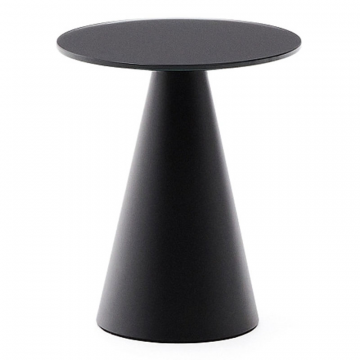 Wilshire Приставной столик из металла и стекла черный Ø35 см