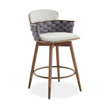 Стул барный Vanda (76), белый/серый