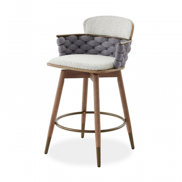 Стул барный Vanda (76), белый/серый