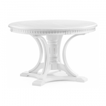 Деревянный стол Нозеан круглый белый / серебро