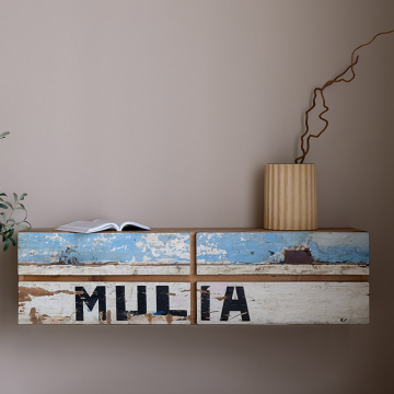 Подвесная консоль Basic 140см (массив тика и дуба)