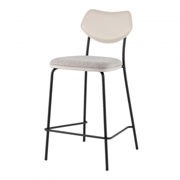 Стул полубарный Casey серый с серой экокожей