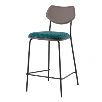 Стул полубарный Casey темно-бирюзовый с серой экокожей