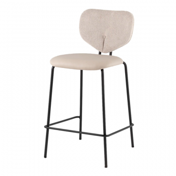 Стул полубарный Masey бежевый с бежевой экокожей