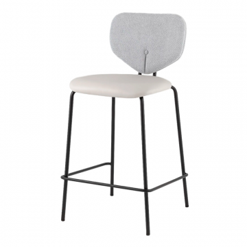 Стул полубарный Masey серый с серой экокожей