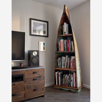 Стеллаж для книг из лодки гигант с Бали 220см