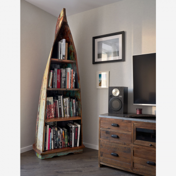 Стеллаж для книг из лодки гигант с Бали 220см