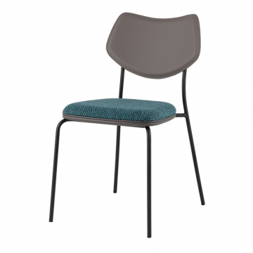 Стул обеденный Casey темно-бирюзовый с серой экокожей