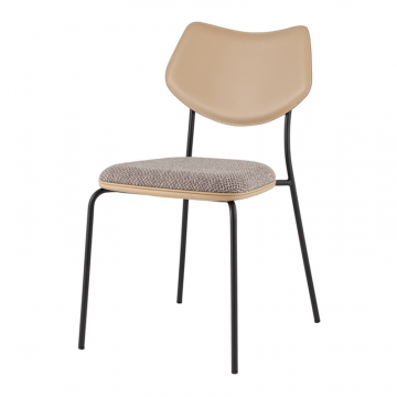 Стул обеденный Casey серо-коричневый с бежевой экокожей