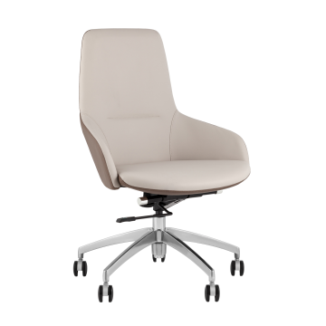 Кресло офисное TopChairs Soulo светло-серый, коричневый