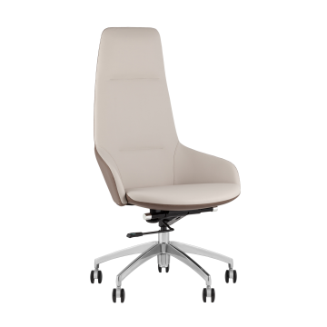 Кресло руководителя TopChairs Soulo светло-серый, коричневый