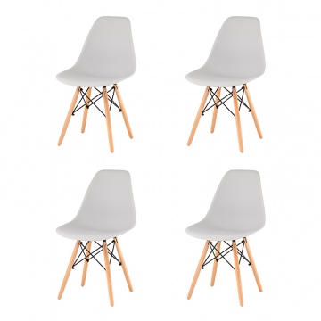 Комплект стульев Eames Style DSW светло-серый x4 (разборный каркас)