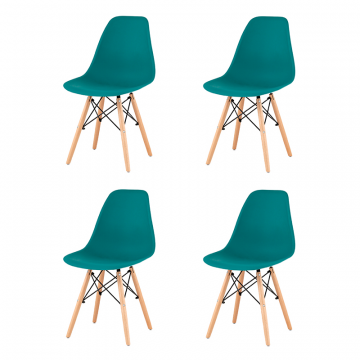 Комплект стульев Eames Style DSW темно-бирюзовый x4 (разборный каркас)