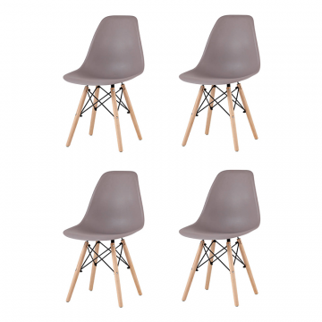 Комплект стульев Eames Style DSW темно-бежевый x4 (разборный каркас)
