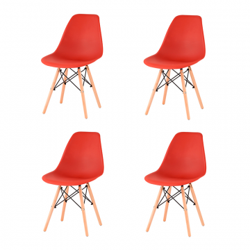 Комплект стульев Eames Style DSW терракотовый x4 (разборный каркас)