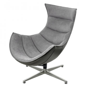 Кресло LOBSTER CHAIR серый искусственная замша, серый