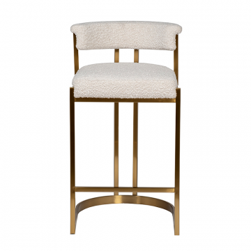 GY-08216 Стул барный, букле бежевый/матовое золото