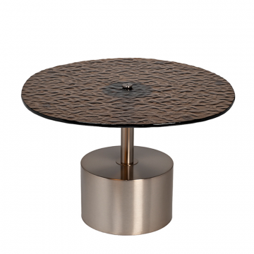 57EL-10853 Стол журнальный, стекло рельефное тонированное