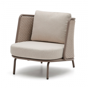 Уличное кресло Sedalis из алюминия и серо-коричневой веревки